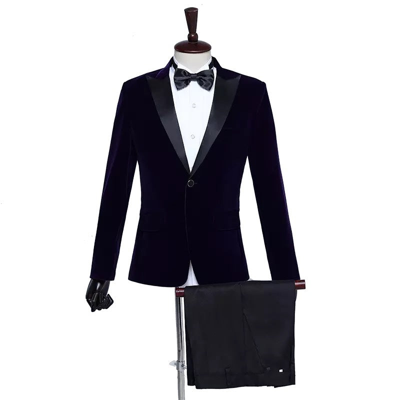 Men's Stage Performance Suit Velvet Jacket