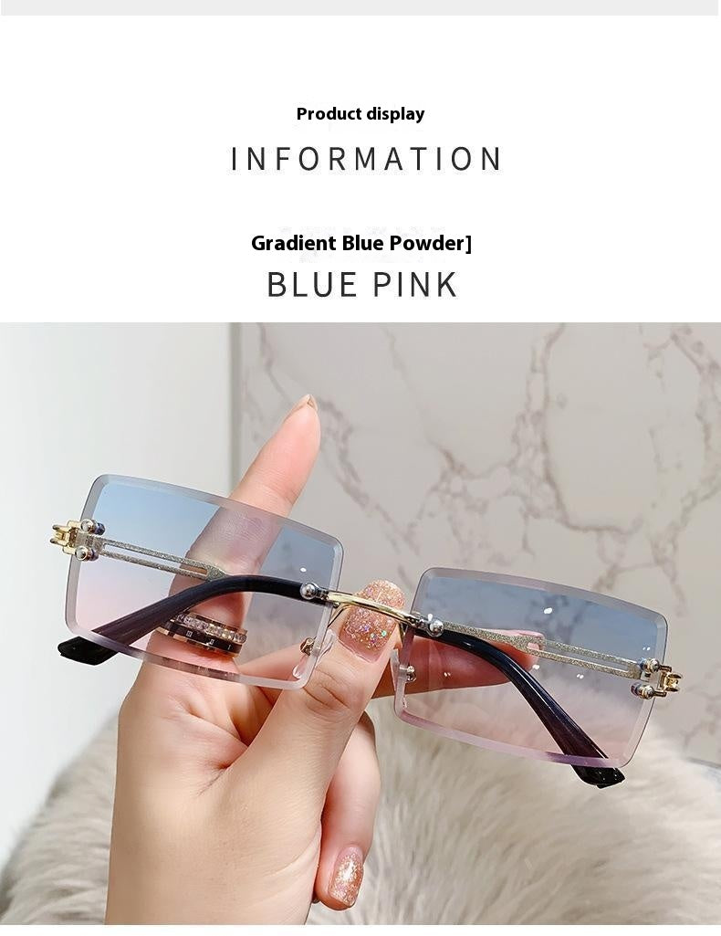 Frameless Trimming Sunglasses Fashion Ocean Lens