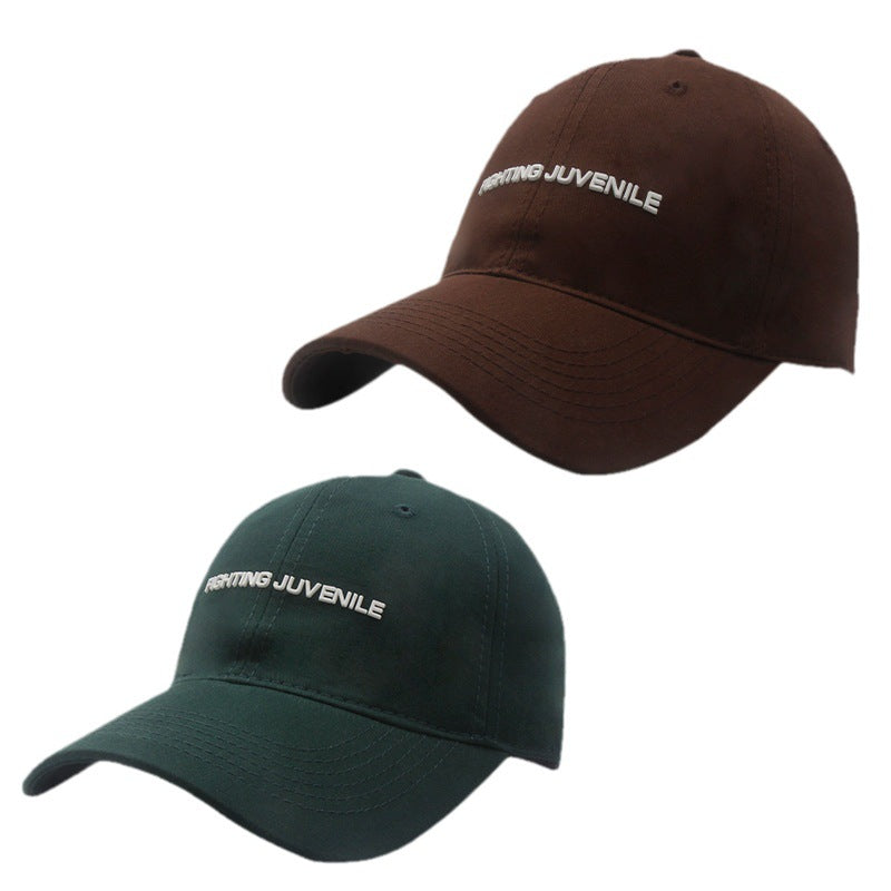 Cotton Letter Curved Brim Adjustable Baseball Cap