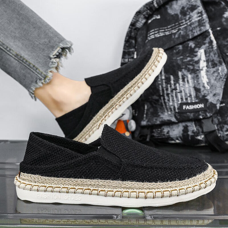 Straw Fisherman Breathable Men's Lazy Trendy Slip-on Casual Shoes