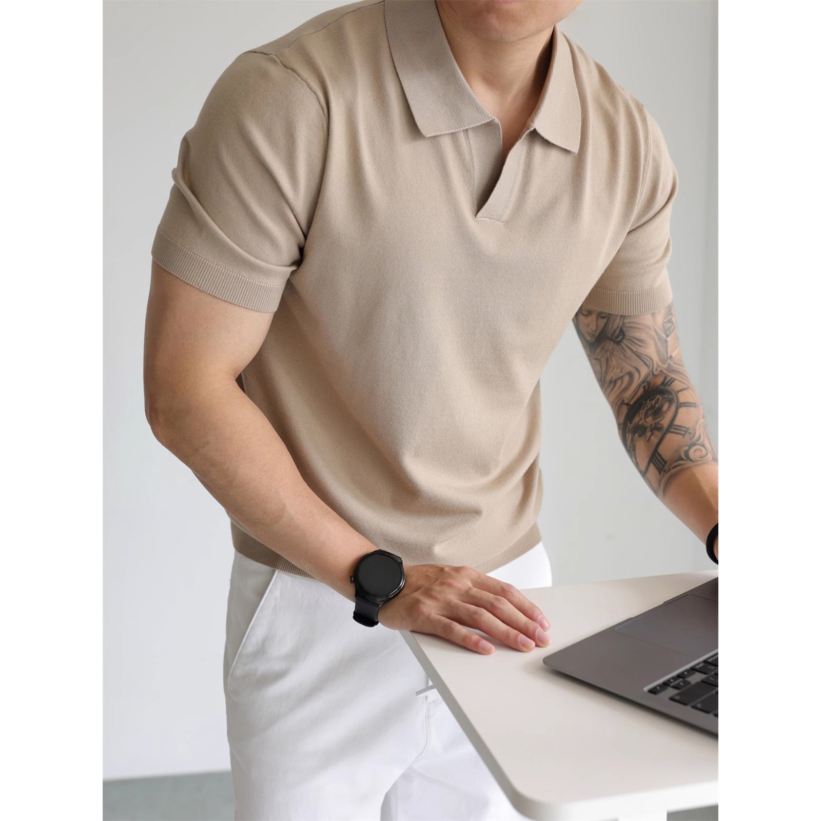 Men's British Business Summer Ice Silk T-shirt