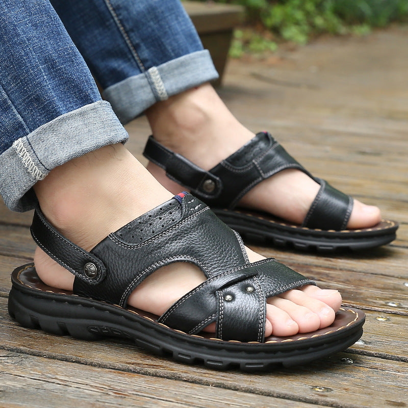 Men's Outdoor Leather Beach Shoes, Men's Leather Cool