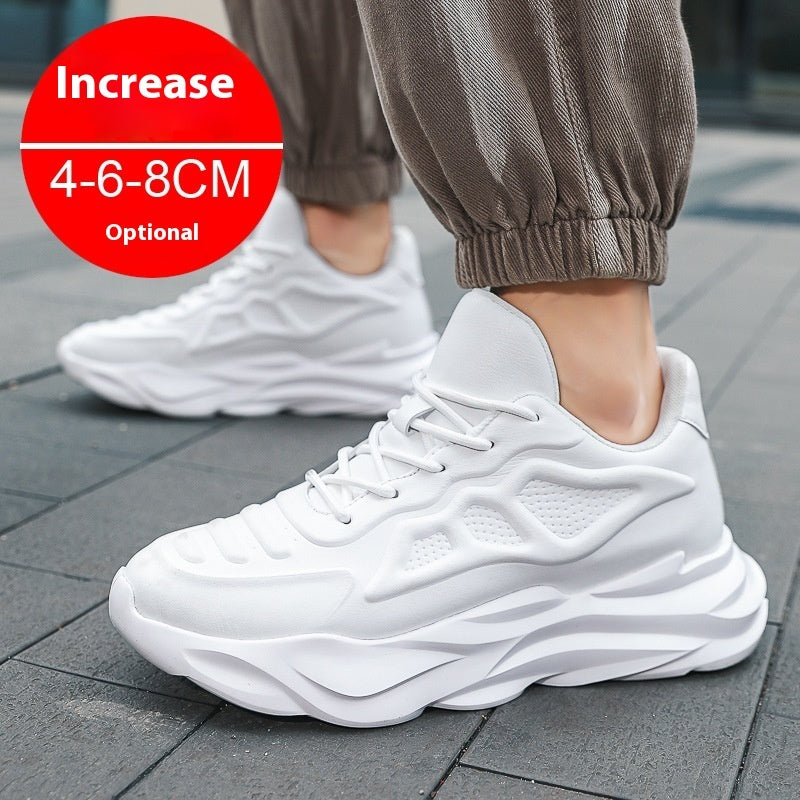 Summer New Invisible Height-increasing Shoes Men's 8CM Breathable Clunky Sneakers