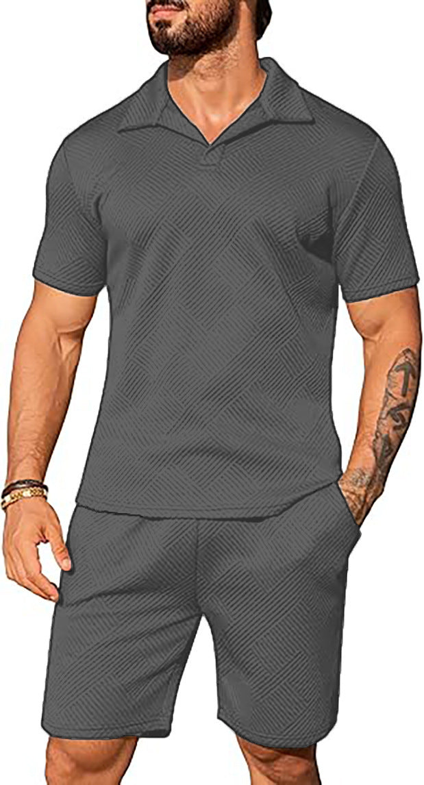 Men's Casual Solid Color Polo Short Oversleeves