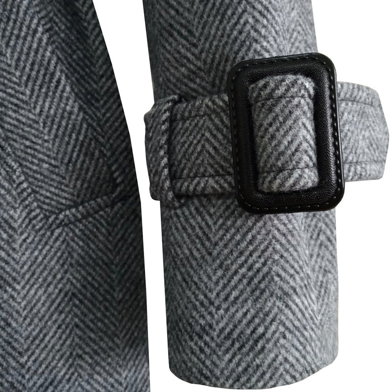 Men's long Wool trench coat