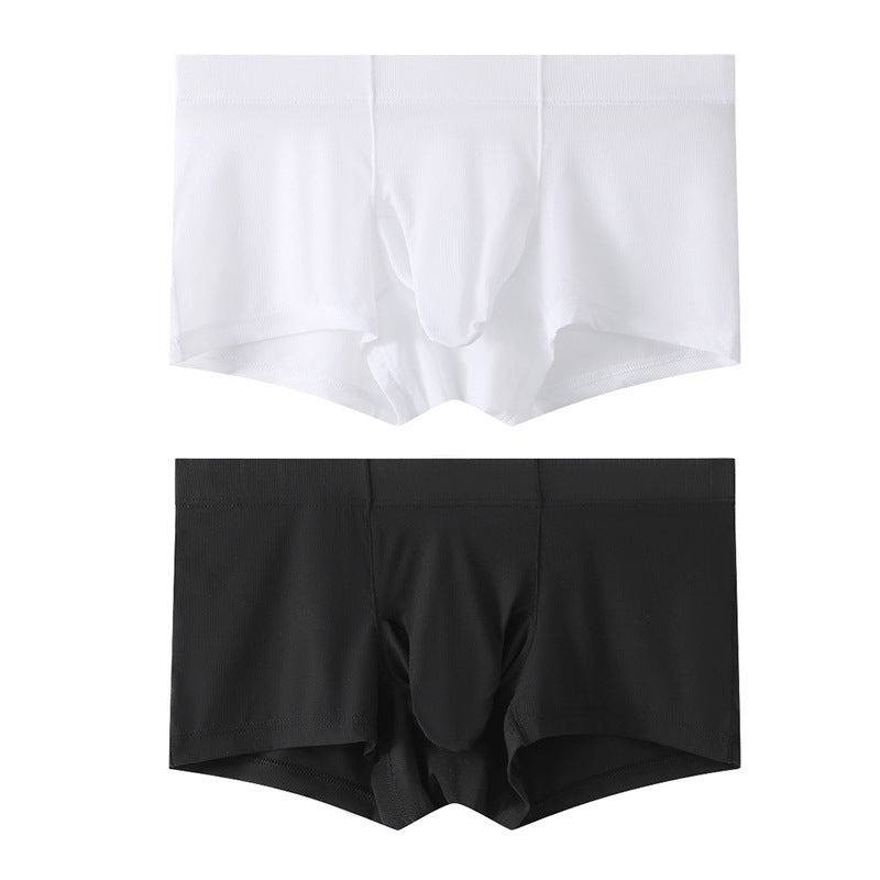 Men's Underwear Bullet Separation Elephant Nose Ice Silk Mask Striped Solid Color Men's Zhongshan Wholesale Boyshorts