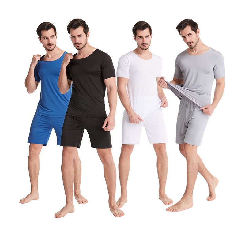 Men's Home Wear Short Sleeve Shorts Thin Suit