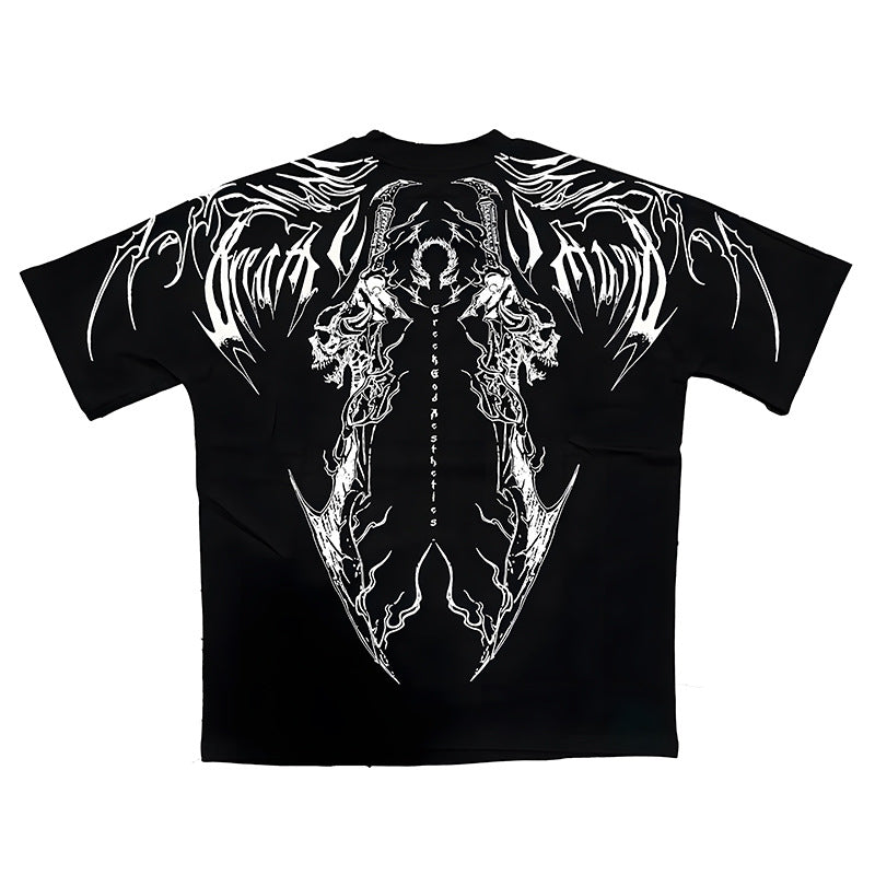 American Printed Sports Fitness Cotton Short Sleeve