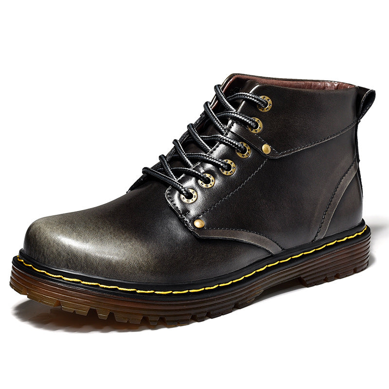 Martin Boots Men's Middle Cut British Style Shoes All-match Tooling Boots