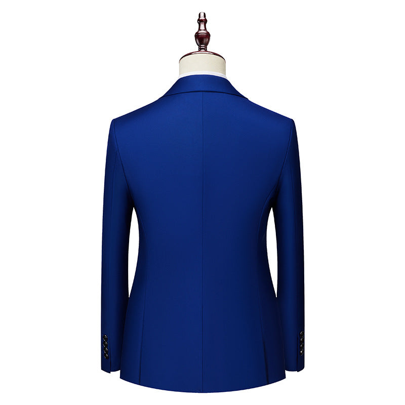 Men's Business Casual Double-breasted Suit Jacket Fashion Solid Color Coat