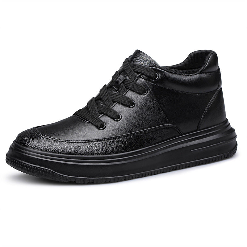 Men's Platform Sneakers High-Top Lace-Up Thick Sole Casual Shoes