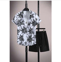 Men's Casual Ice Silk Micro-elastic Printed Short-sleeved Shirt