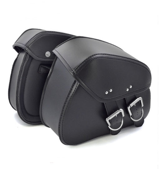 Black PU Leather Luggage Bags Motorcycle Saddlebags Saddle Bags