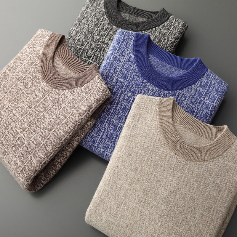 Men's Round Neck Business Casual Padded Sweater