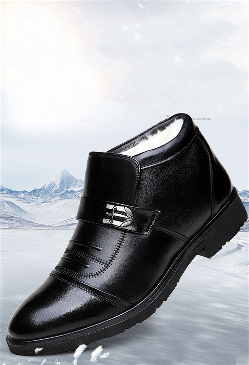 Solid Color Flat Heel High-top Winter Leisure Set Foot Round Head