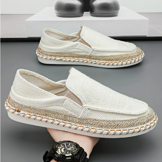 Straw Fisherman Breathable Men's Lazy Trendy Slip-on Casual Shoes