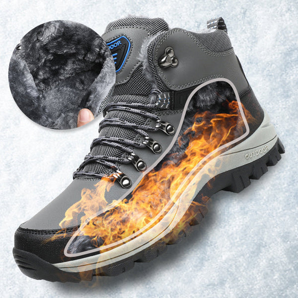 Winter Snow Boots Men Warm Plush Ankle Boots Hiking Lace-up boots