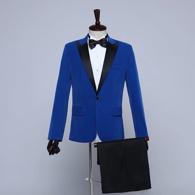 Men's Stage Performance Suit Velvet Jacket