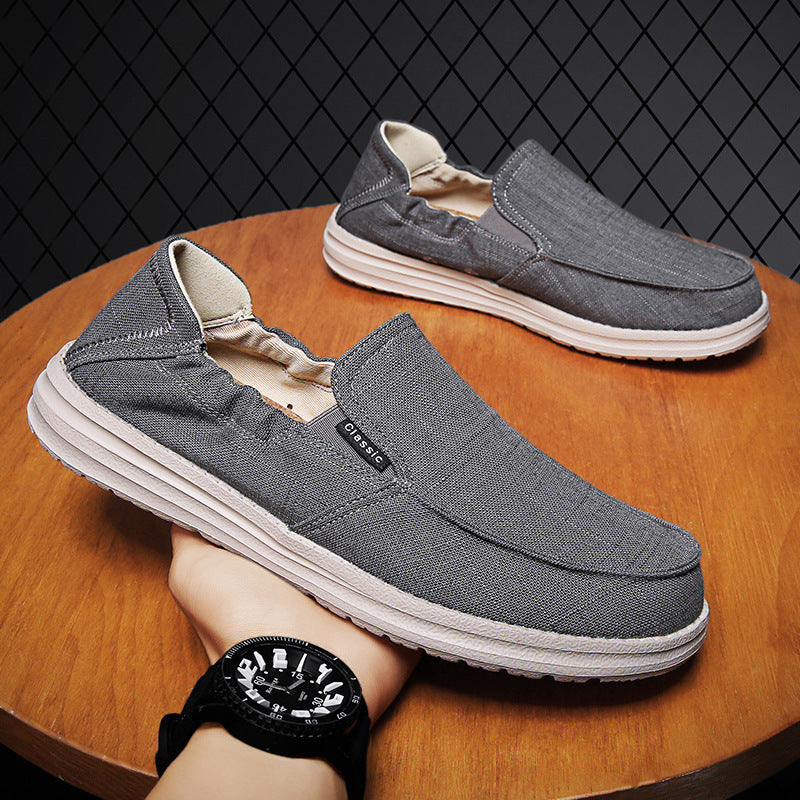 Plus Size Men's Canvas Shoes One Pedal Loafer Cloth Shoes