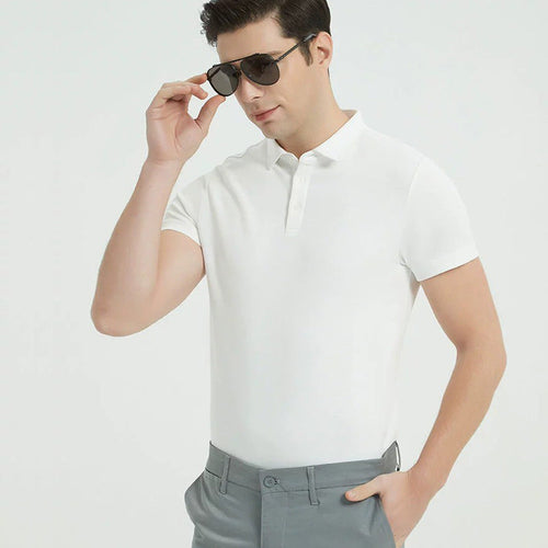 230g Double-sided Cotton Polo Shirt Men's T-shirt Short Sleeve Air Layer