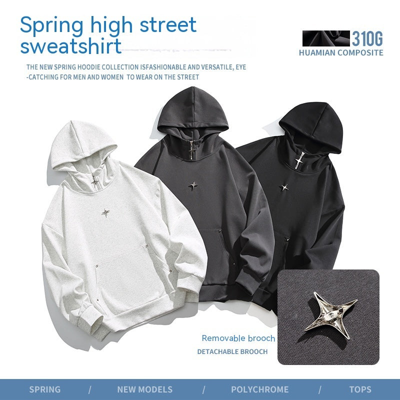 American Casual Sweatshirt Men's Hooded Pullover Coat