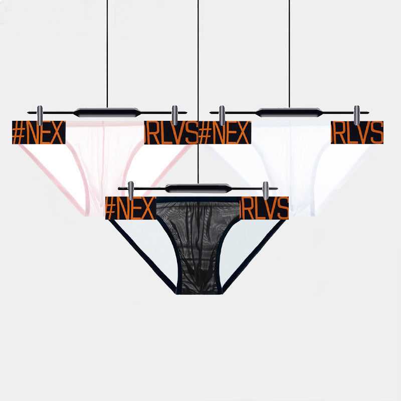 Transparent High Fork Men's Briefs Sports Low Waist Panties