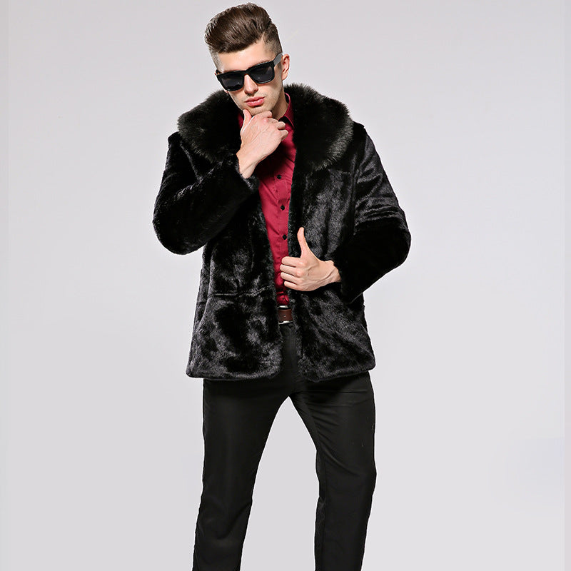 Faux Fur Winter Jacket Men