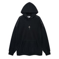 Autumn And Winter Metal Design Four Awn Star Plus Velvet Thickened Hooded Sweatshirt