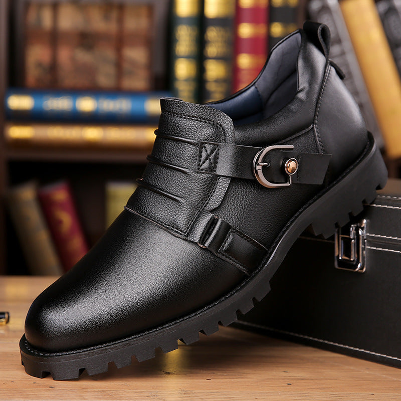 Low-top Versatile Retro Motorcycle Platform Round Toe Holder Men's Shoes