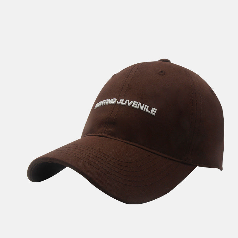 Cotton Letter Curved Brim Adjustable Baseball Cap