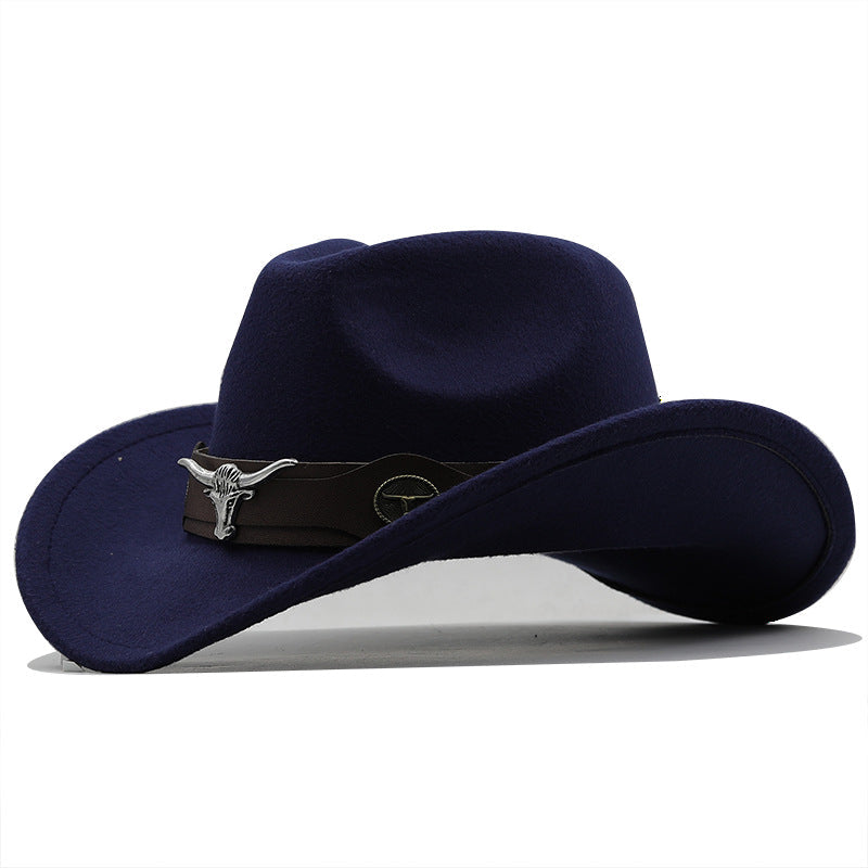 Fashion Woolen Western Denim Top Hat
