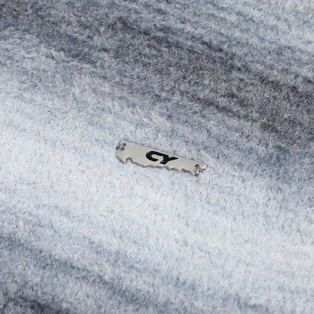 Gradient Stripes Hooded Sweater Men