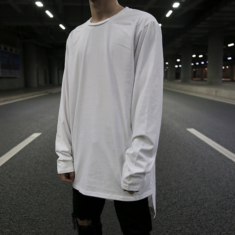 long solid color bottoming sweatshirt