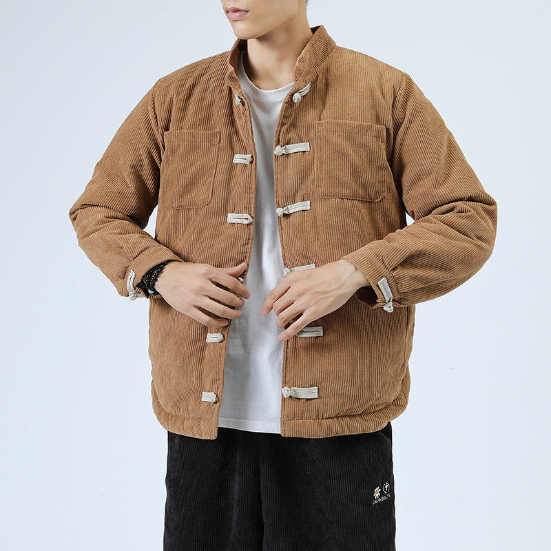 Men's Casual Cotton-padded Buckle jacket