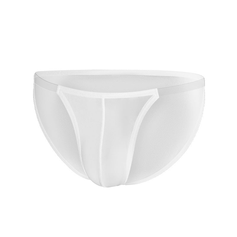 Men's Transparent Belt Personality Ice Silk Thin U Convex Sexy Panties