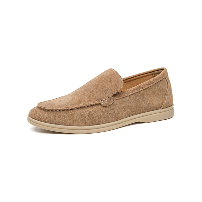 Autumn New Shallow Mouth Loafers Men Suede Slip-on