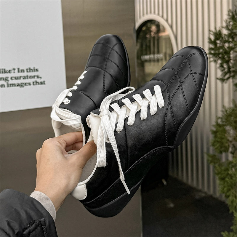 Oblique Lace-up Flat Retro Sports Casual Shoes