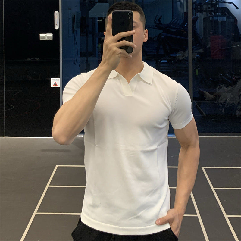 Men's British Business Summer Ice Silk T-shirt