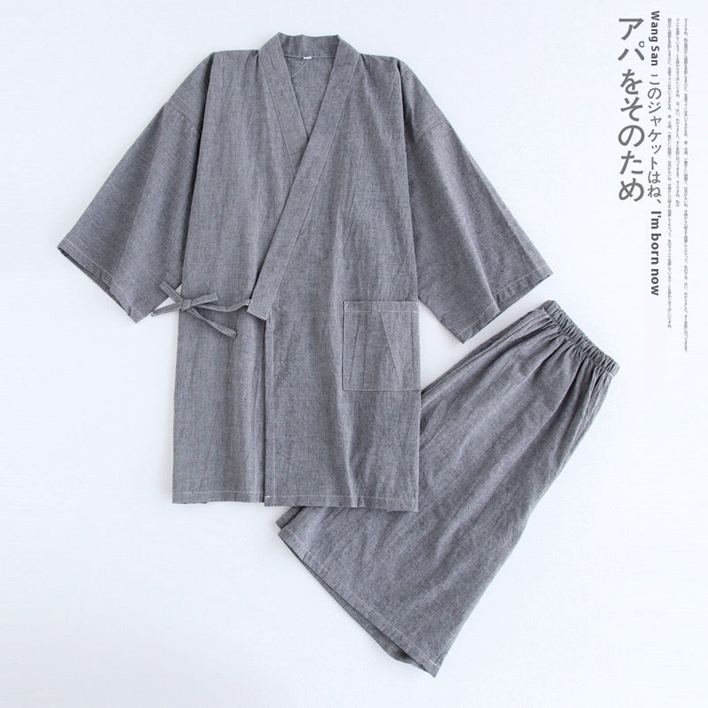 Japanese Men's Kimono Pajamas Short-sleeved Shorts