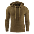 Men Solid Color Plaid Hoodie