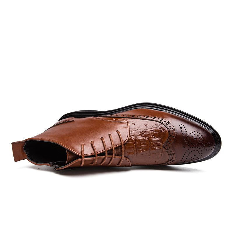 Men's High Top Casual Leather Shoes