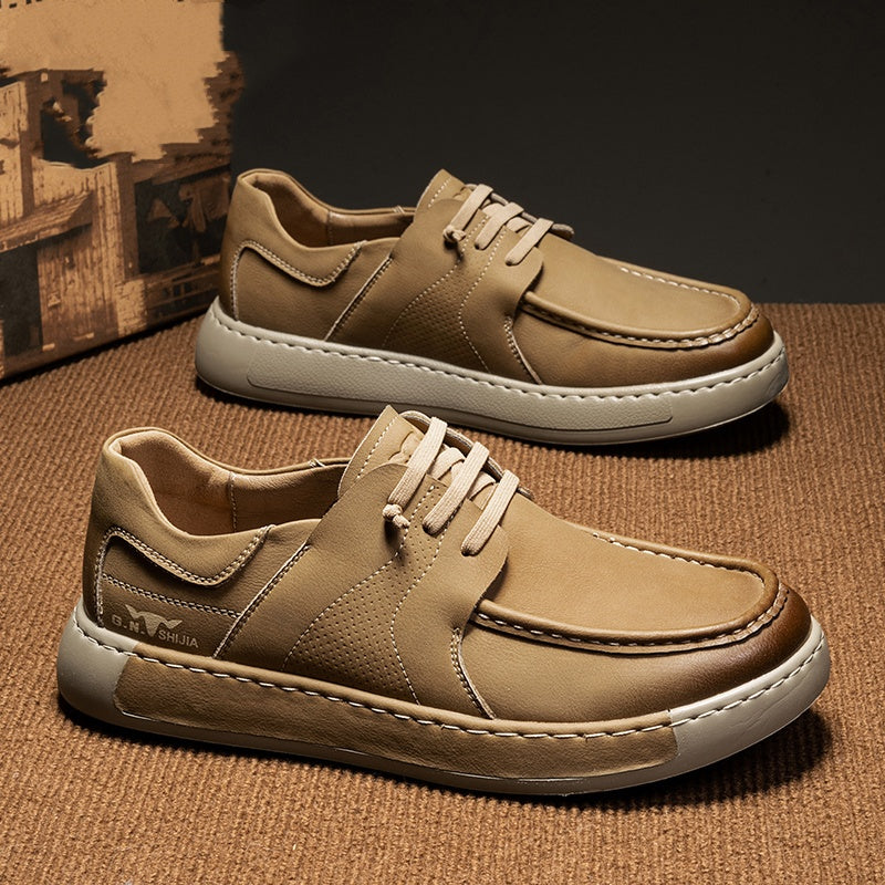 New Bean Shoes Thick Bottom Men's Shoes Slip-on British Casual Sneakers