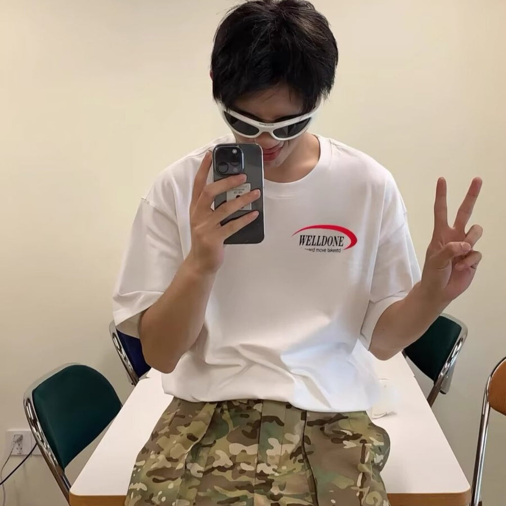 American Fashion Brand Letter Print Short-sleeve T-shirt