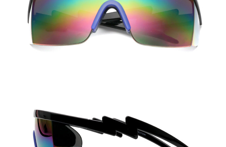 Sports Sunglasses Curved Foot Piece One-piece Real Film Colorful Night Vision UV-proof Sunglasses