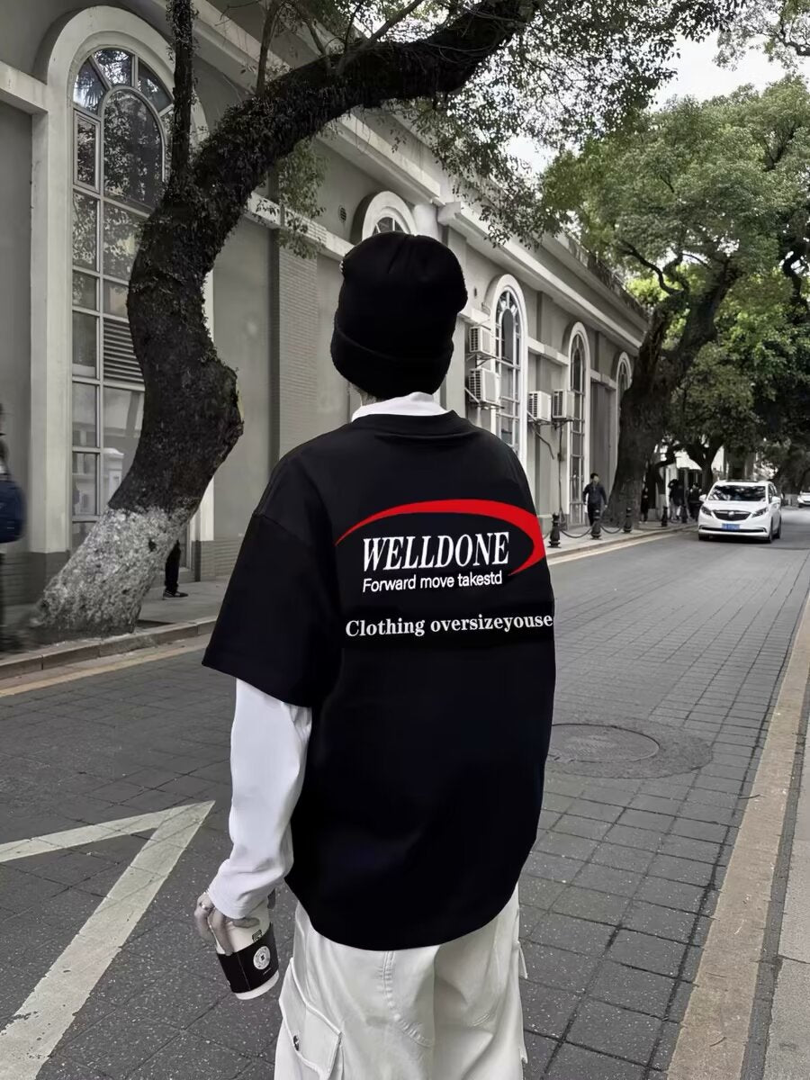 American Fashion Brand Letter Print Short-sleeve T-shirt