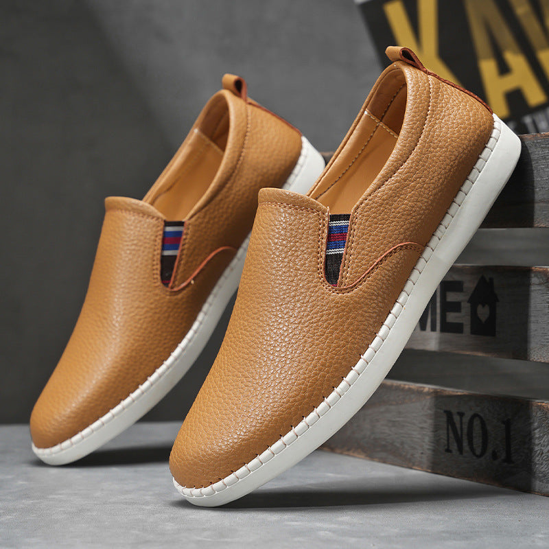 Spring And Autumn Men's Casual Cowhide Flat Sneakers