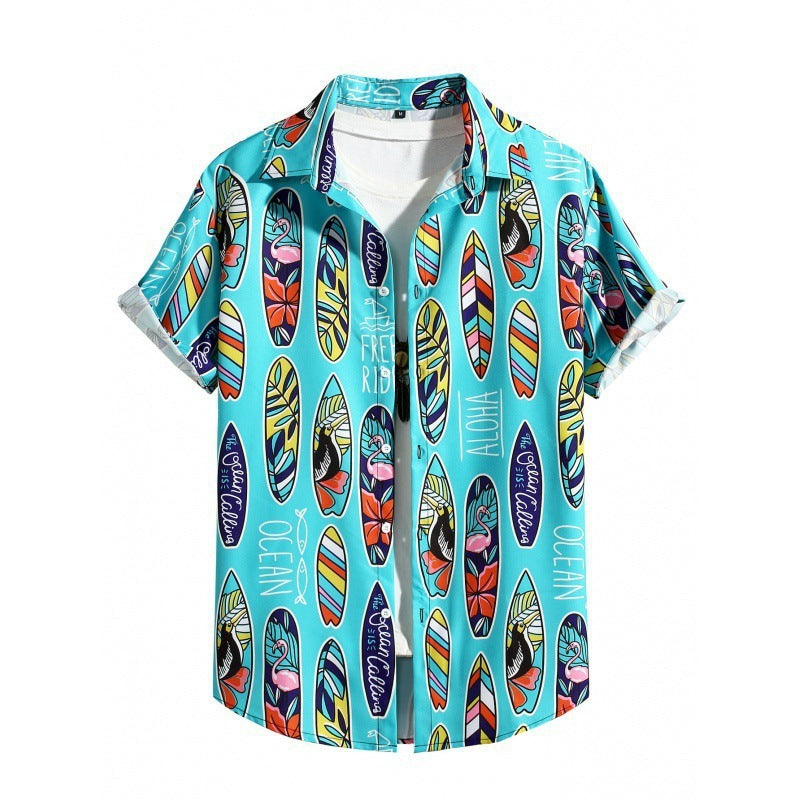 Men's Casual Short Sleeve Loose Beach Shirt
