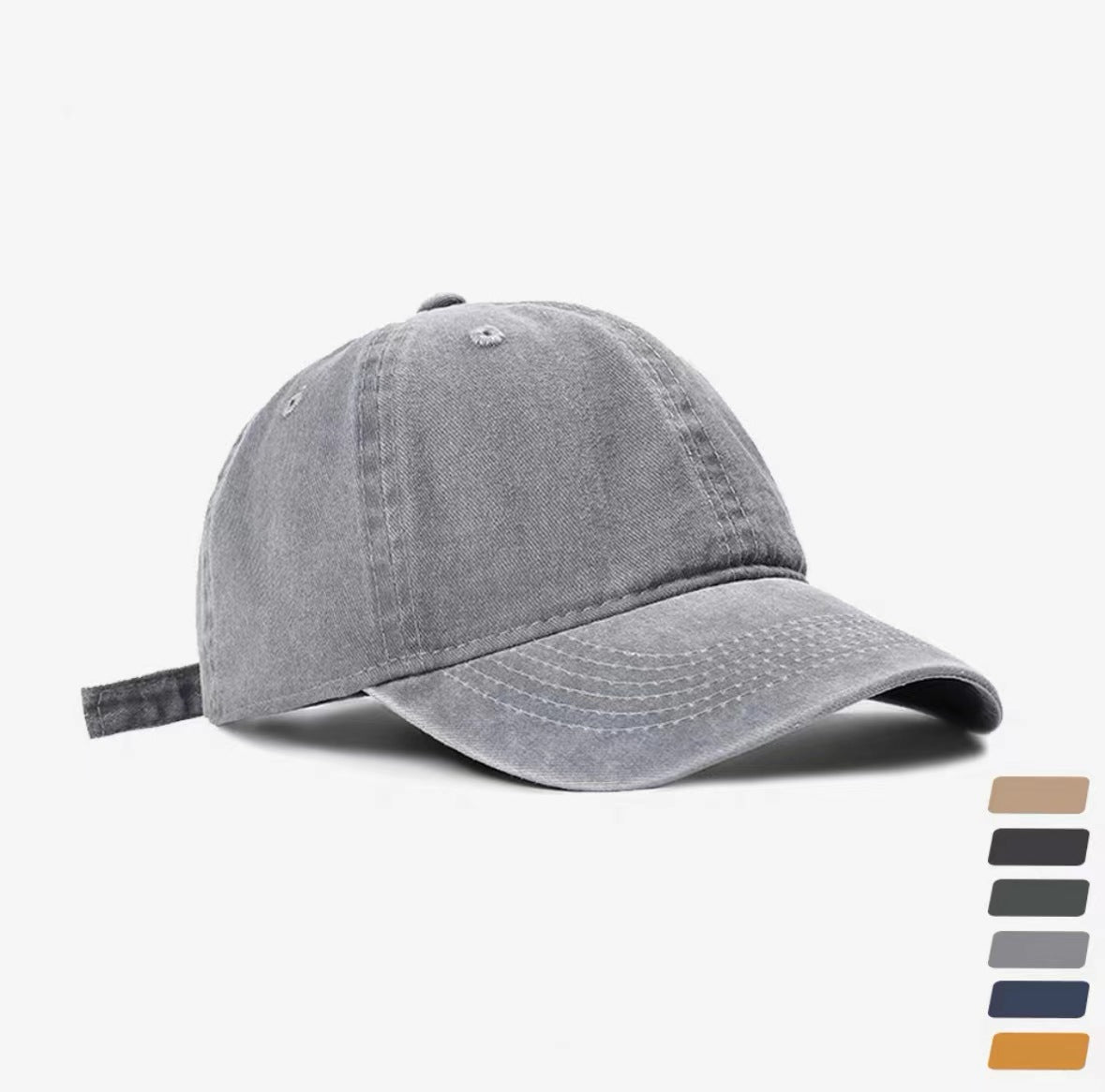 Retro Distressed Hat Women's Washed Denim Peaked Cap