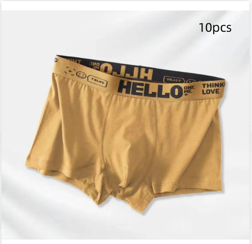 Four Seasons Men's Underwear J Simple Solid Color Mid-waist Skin-friendly Breathable