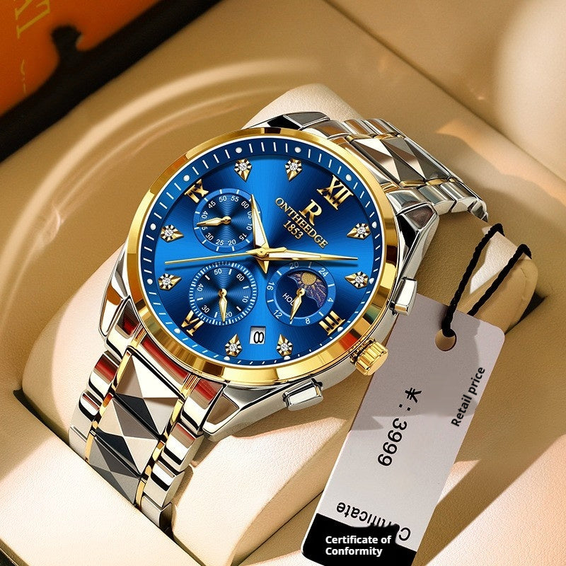 Waterproof Tungsten Steel Quartz Business Watch